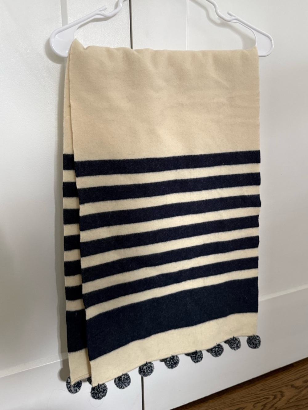 J. Crew Large Scarf / Shawl with Pom Poms